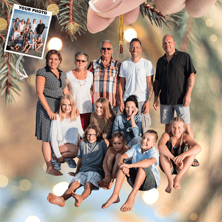 Dockside Family - Personalized Photo Mica Ornament - Gift For Family, Family Members