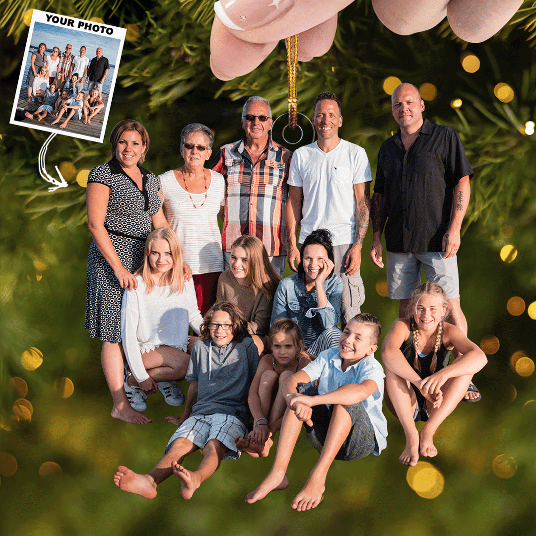Dockside Family - Personalized Photo Mica Ornament - Gift For Family, Family Members