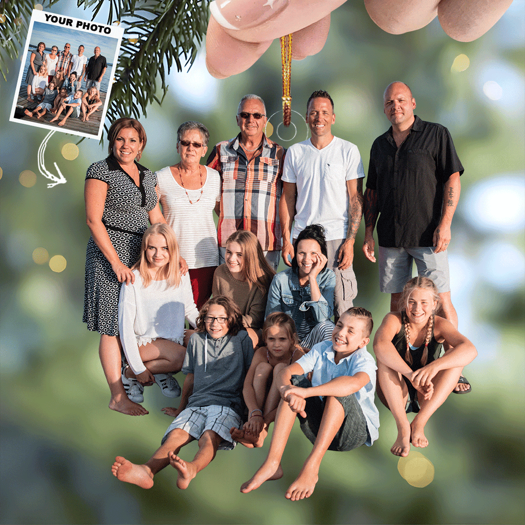 Dockside Family - Personalized Photo Mica Ornament - Gift For Family, Family Members