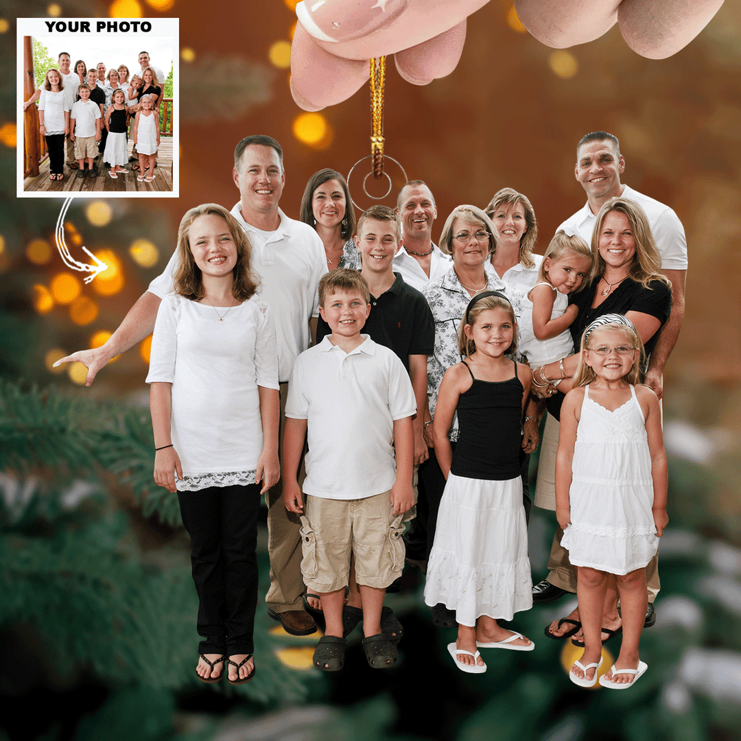 Family Gathering - Personalized Photo Mica Ornament - Gift For Family, Family Members
