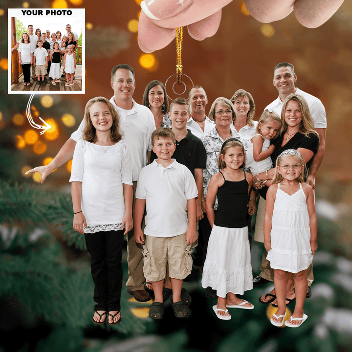 Family Gathering - Personalized Photo Mica Ornament - Gift For Family, Family Members