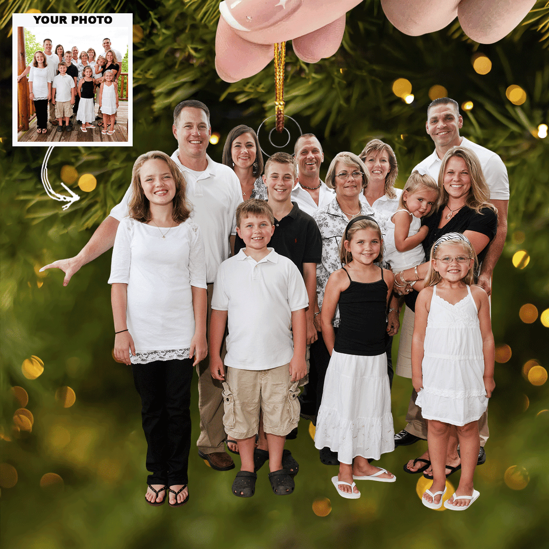 Family Gathering - Personalized Photo Mica Ornament - Gift For Family, Family Members