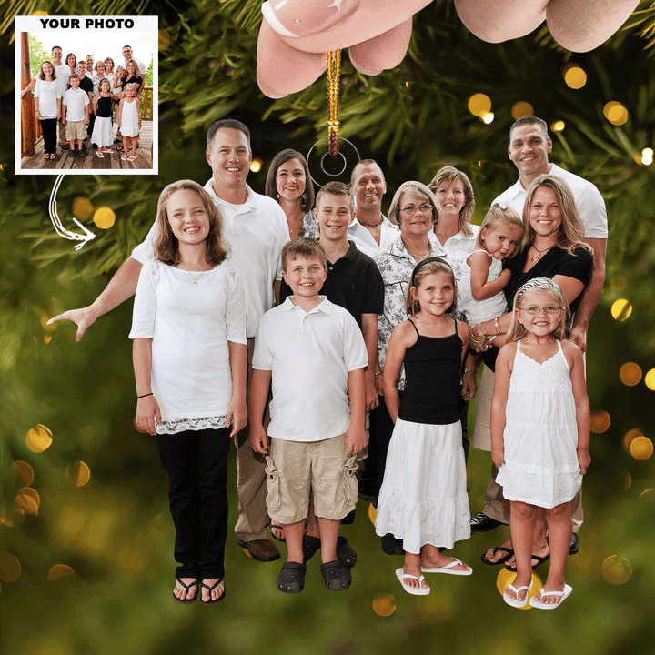 Family Gathering - Personalized Photo Mica Ornament - Gift For Family, Family Members