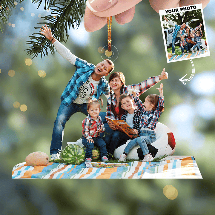 Outdoor Joy - Personalized Photo Mica Ornament - Gift For Family, Family Members
