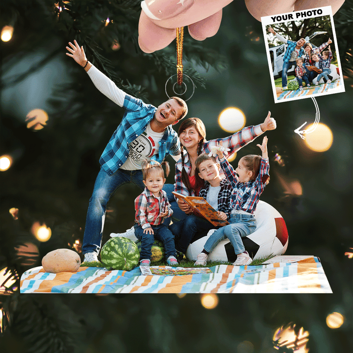 Outdoor Joy - Personalized Photo Mica Ornament - Gift For Family, Family Members