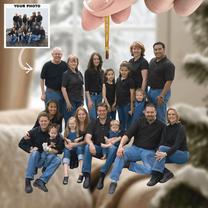 Seaside Memories - Personalized Photo Mica Ornament - Gift For Family, Family Members