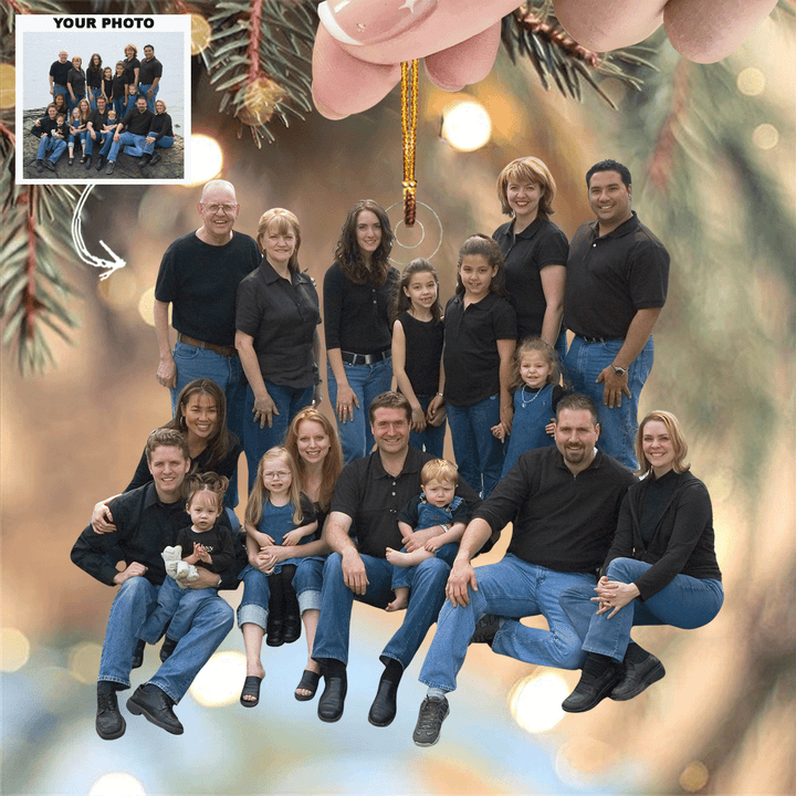 Seaside Memories - Personalized Photo Mica Ornament - Gift For Family, Family Members