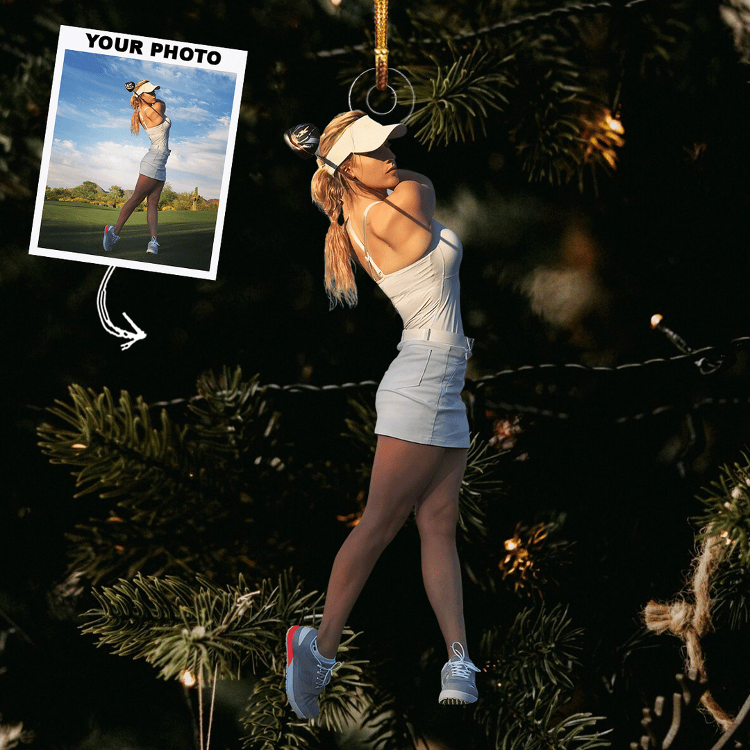 Swing Gracefully - Personalized Photo Mica Ornament - Gift For Golf Players, Golf Lovers, Family Members