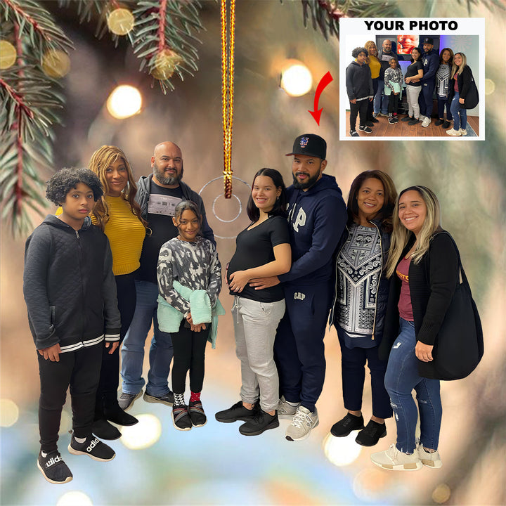 Cherished Connections - Personalized Photo Mica Ornament - Christmas Gift For Family Members, Baby Ultrasound Moments