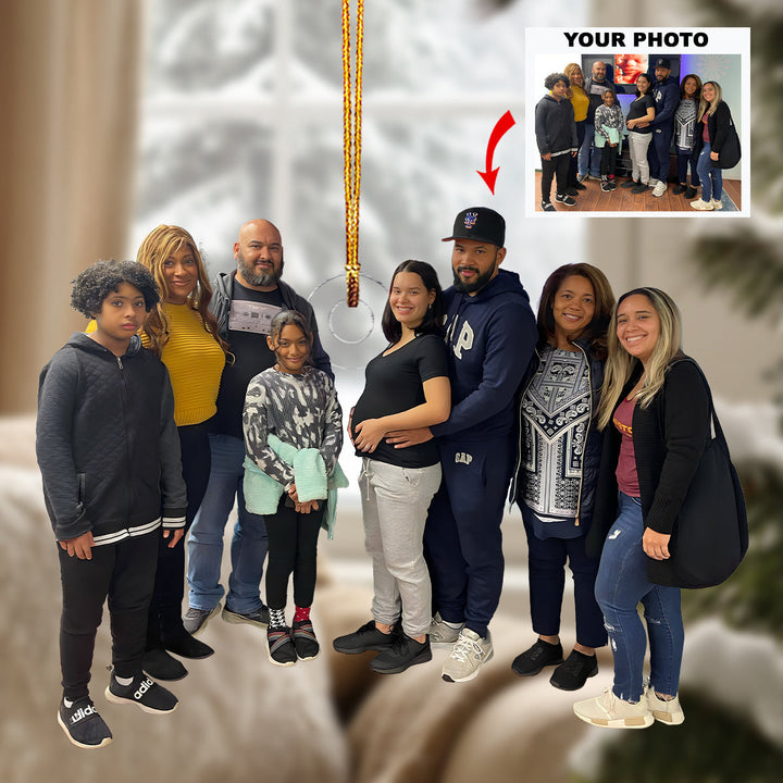 Cherished Connections - Personalized Photo Mica Ornament - Christmas Gift For Family Members, Baby Ultrasound Moments