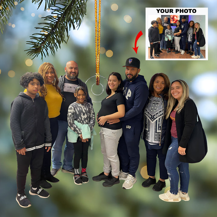 Cherished Connections - Personalized Photo Mica Ornament - Christmas Gift For Family Members, Baby Ultrasound Moments