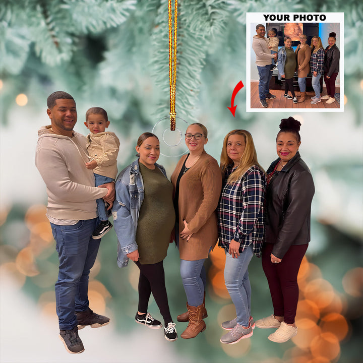 Harmony of Hearts - Personalized Photo Mica Ornament - Christmas Gift For Family Members, Baby Ultrasound Moments