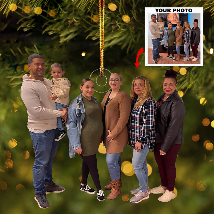 Harmony of Hearts - Personalized Photo Mica Ornament - Christmas Gift For Family Members, Baby Ultrasound Moments