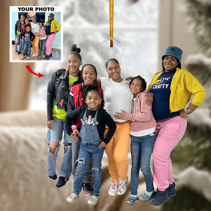 Radiance of Family - Personalized Photo Mica Ornament - Christmas Gift For Family Members, Baby Ultrasound Moments