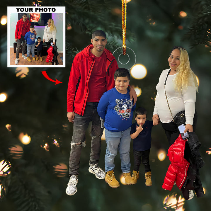 Threads of Togetherness - Personalized Photo Mica Ornament - Christmas Gift For Family Members, Baby Ultrasound Moments