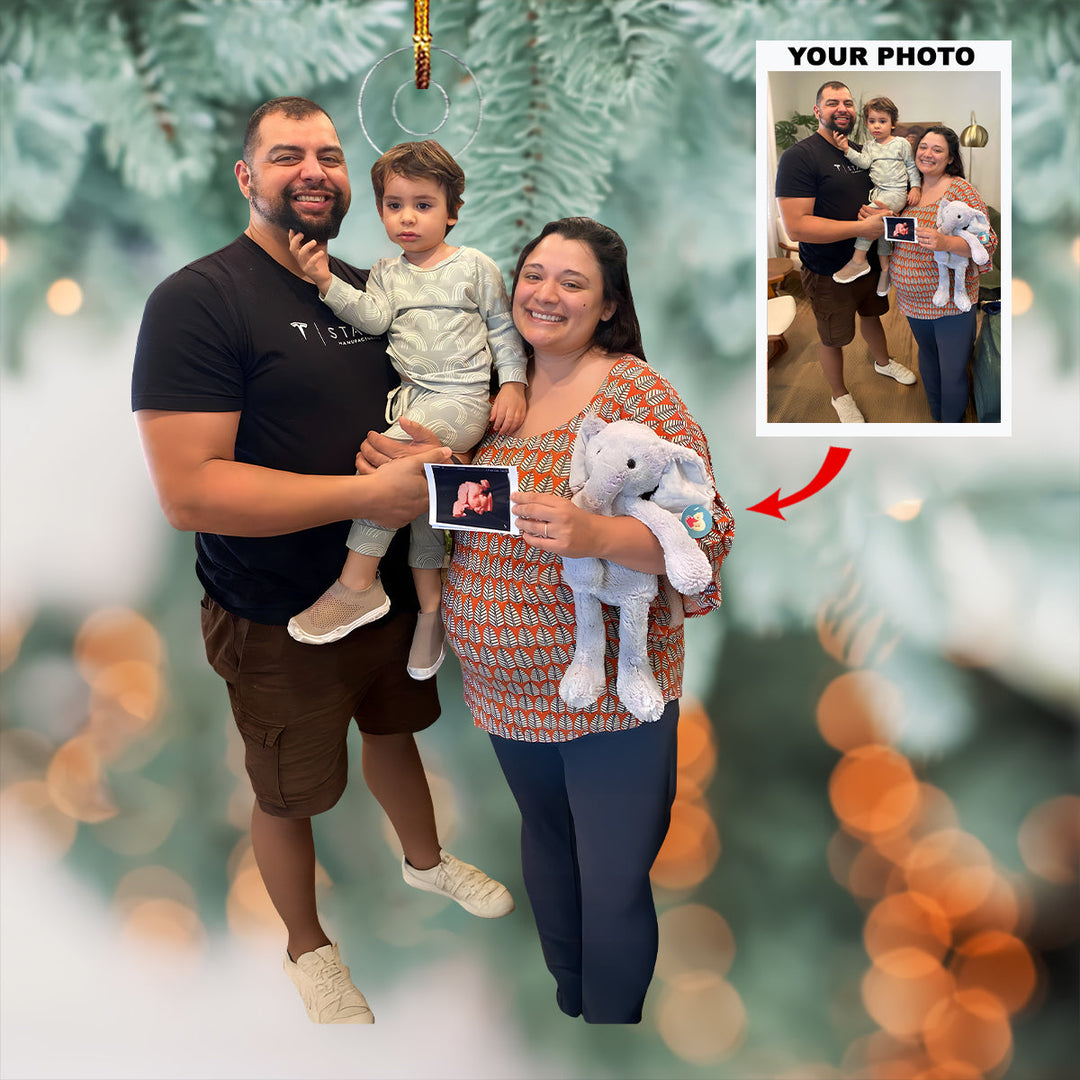 Together Forever - Personalized Photo Mica Ornament - Christmas Gift For Family Members, Baby Ultrasound Moments
