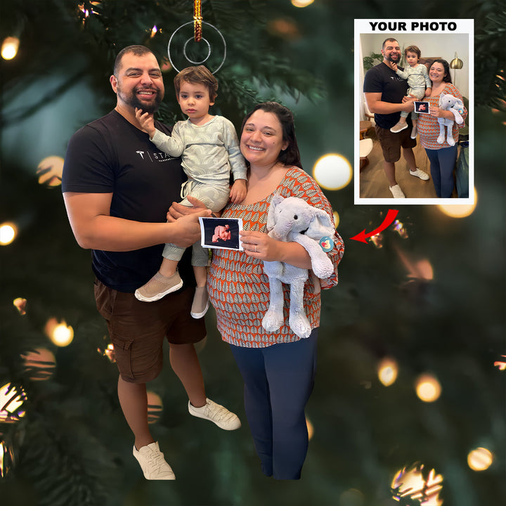 Together Forever - Personalized Photo Mica Ornament - Christmas Gift For Family Members, Baby Ultrasound Moments