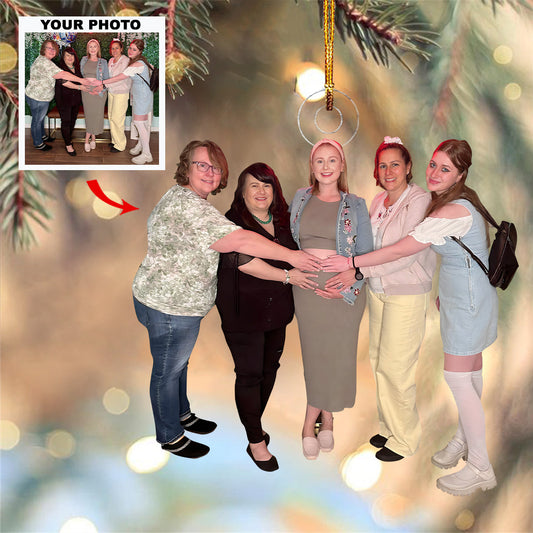 Unity in Bloom - Personalized Photo Mica Ornament - Christmas Gift For Family Members, Baby Ultrasound Moments