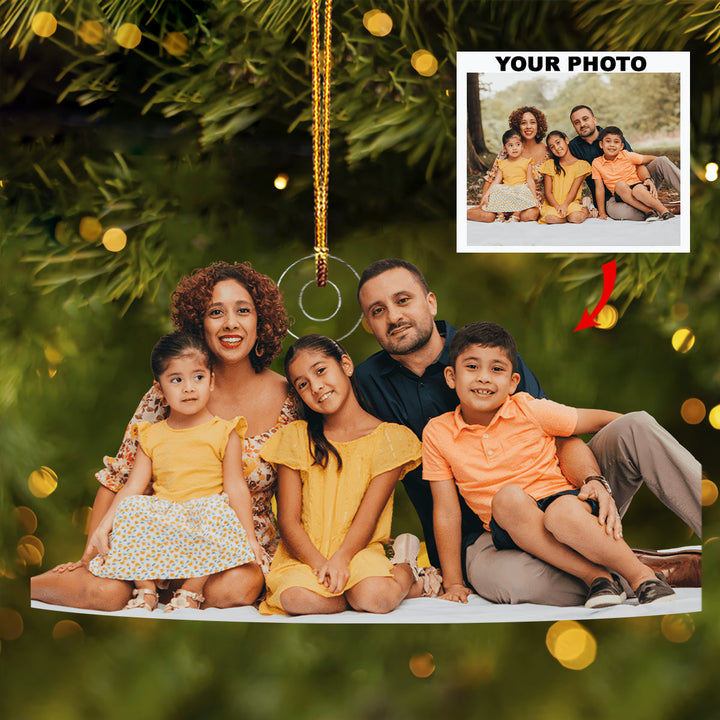 Moments of Bliss - Personalized Photo Mica Ornament - Christmas Gift For Family Members
