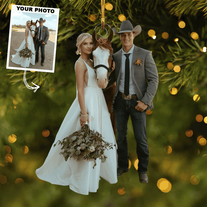 The Perfect Pair - Personalized Photo Mica Ornament - Christmas Gift For Couple, Family Members