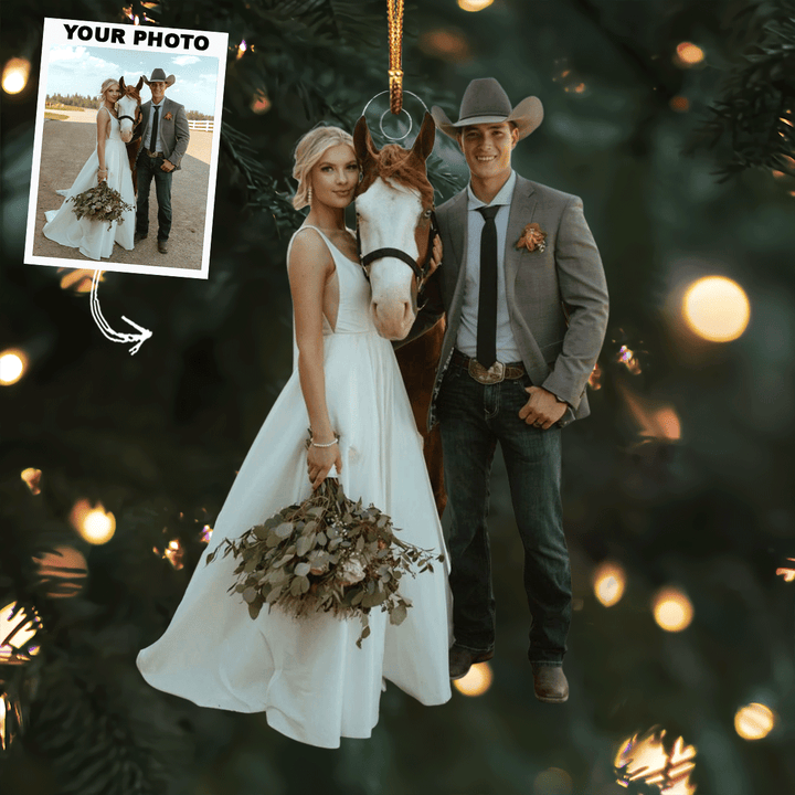 The Perfect Pair - Personalized Photo Mica Ornament - Christmas Gift For Couple, Family Members