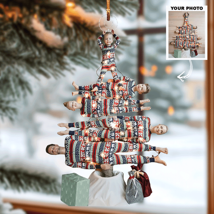 Our Family Tree - Personalized Photo Mica Ornament - Christmas Gift For Family, Family Members