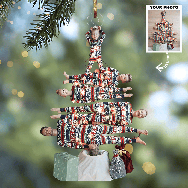 Our Family Tree - Personalized Photo Mica Ornament - Christmas Gift For Family, Family Members