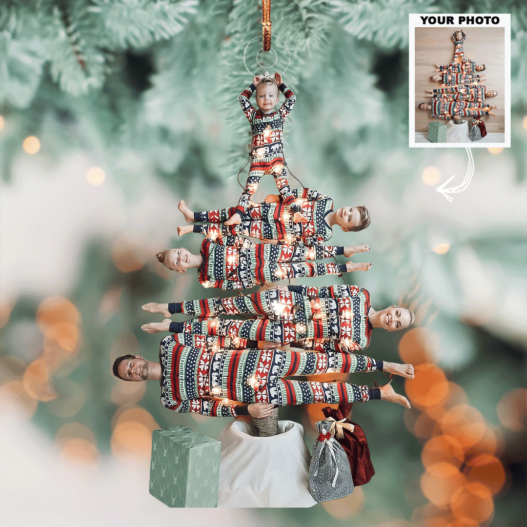 Our Family Tree - Personalized Photo Mica Ornament - Christmas Gift For Family, Family Members