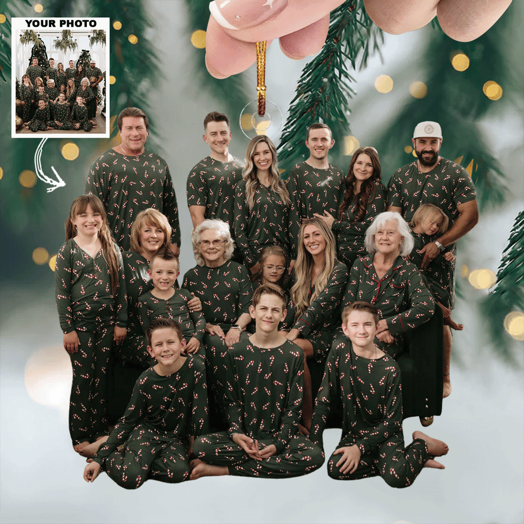 United By Love - Personalized Photo Mica Ornament - Christmas Gift For Family, Family Members