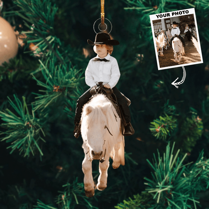 Little Joy - Personalized Photo Mica Ornament - Gift For Kid, Family Members