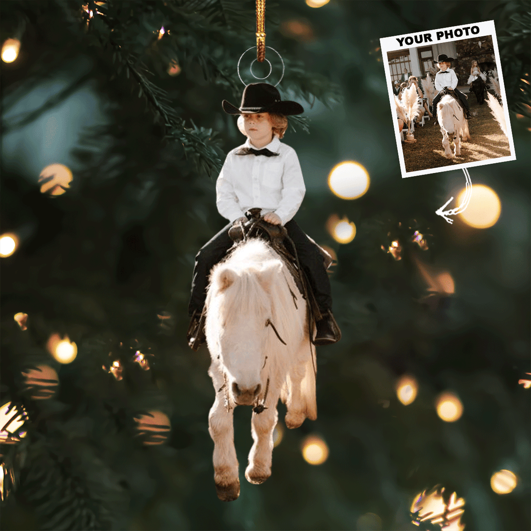 Little Joy - Personalized Photo Mica Ornament - Gift For Kid, Family Members