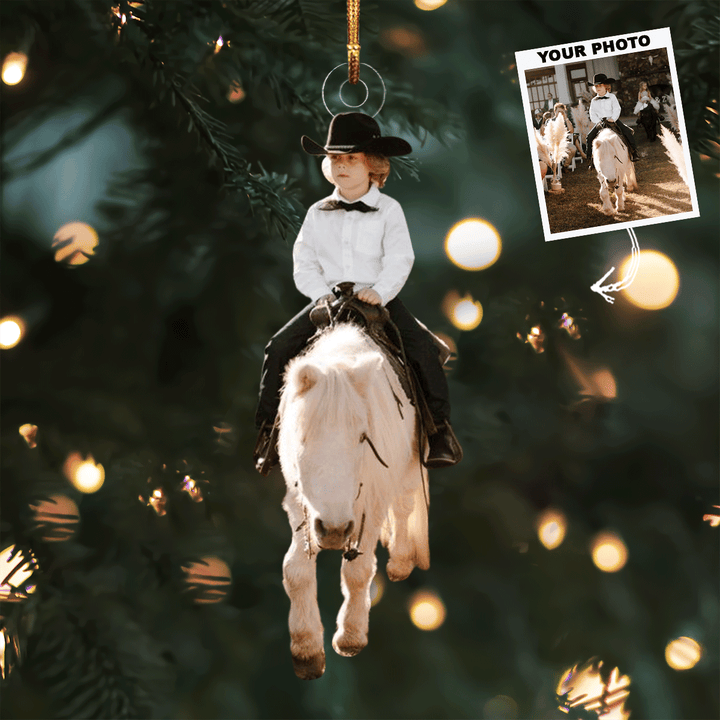 Little Joy - Personalized Photo Mica Ornament - Gift For Kid, Family Members