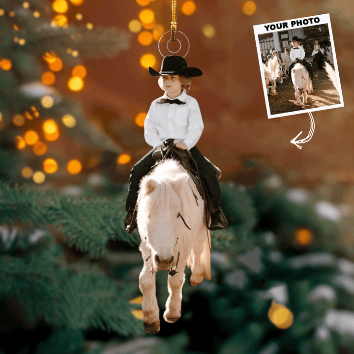 Little Joy - Personalized Photo Mica Ornament - Gift For Kid, Family Members