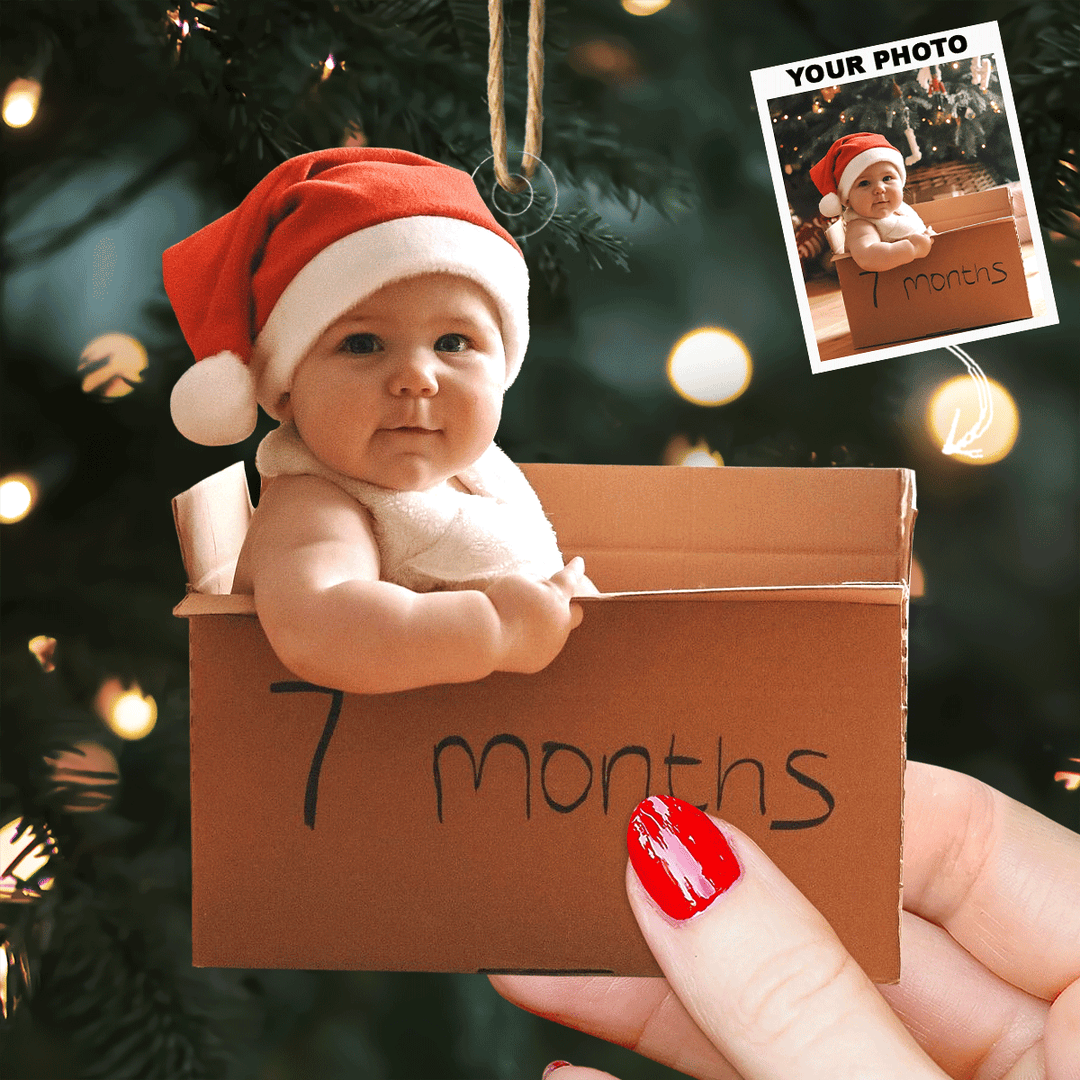 Merry Little One - Personalized Photo Mica Ornament - Gift For Kid, Family Members