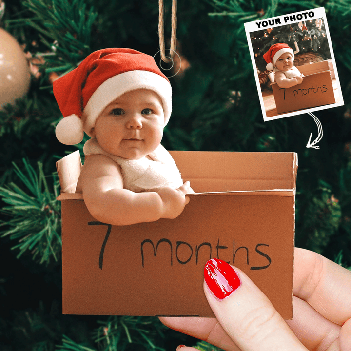 Merry Little One - Personalized Photo Mica Ornament - Gift For Kid, Family Members