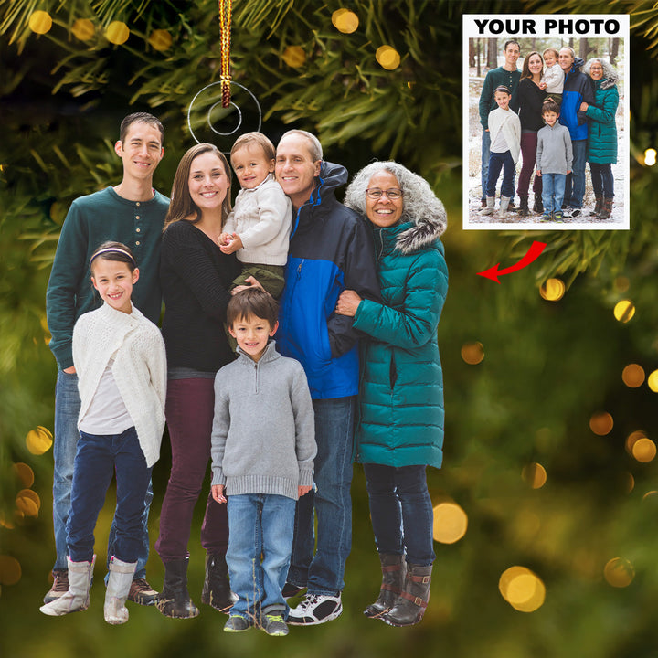 Joyful Kin - Personalized Photo Mica Ornament - Gift For Family, Family Members