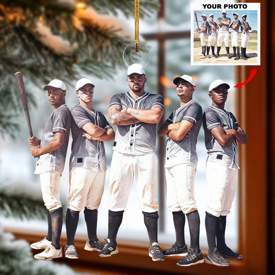 Base Bros - Personalized Photo Mica Ornament - Gift For Baseball Lover, Baseball Player, Family Member