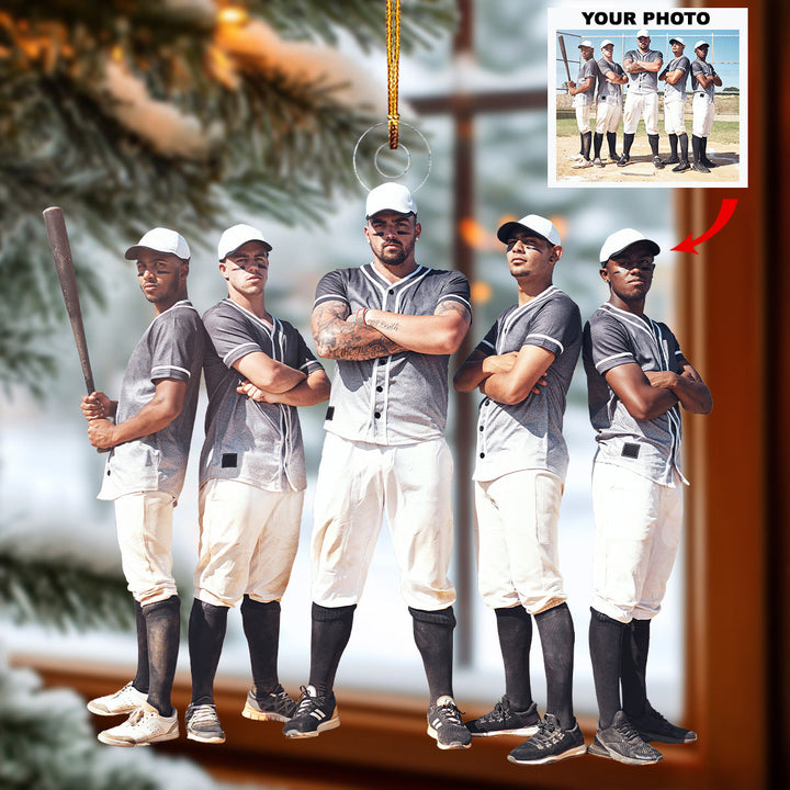 Base Bros - Personalized Photo Mica Ornament - Gift For Baseball Lover, Baseball Player, Family Member