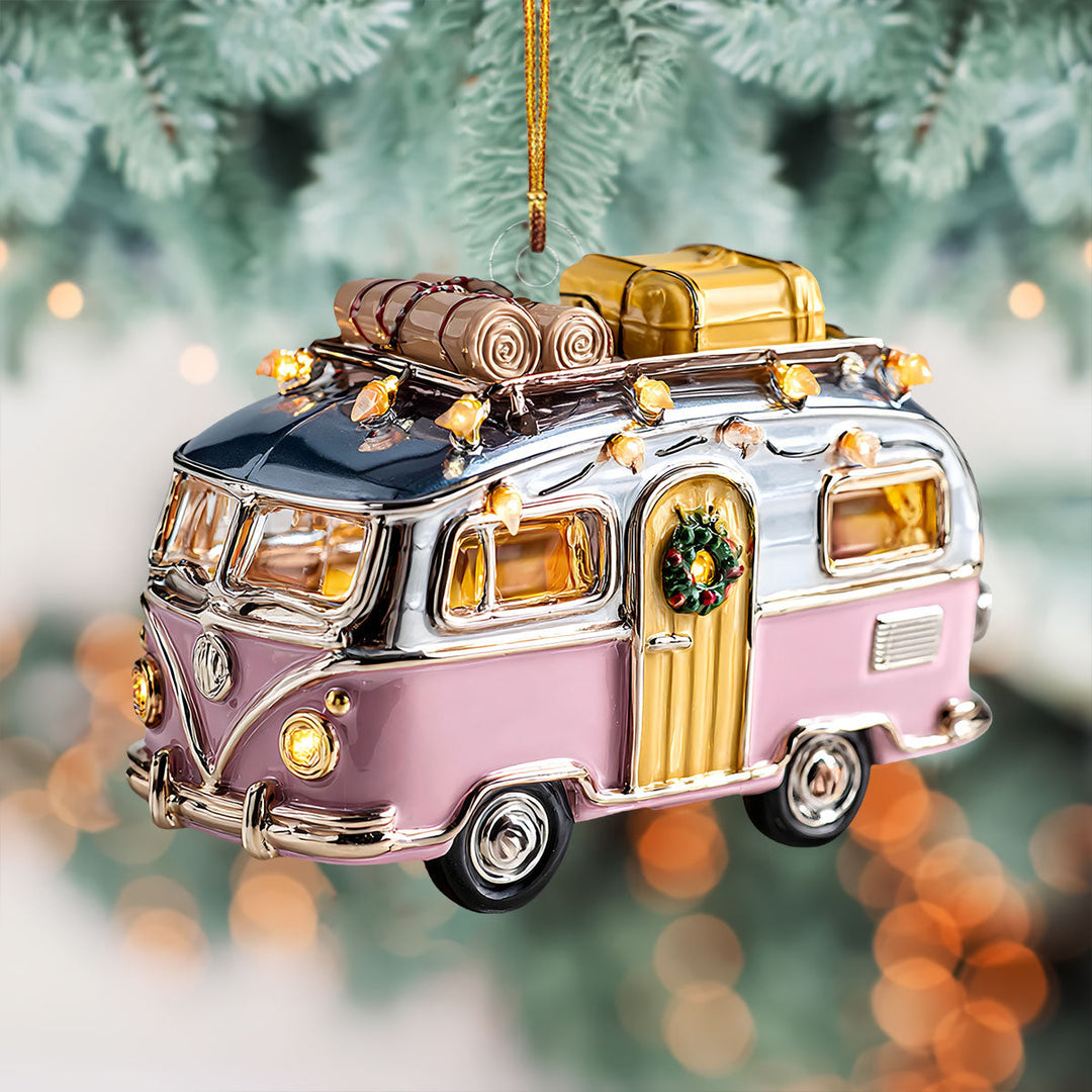 Holiday Camper Van with Lights Mica Ornament NCU0HT004