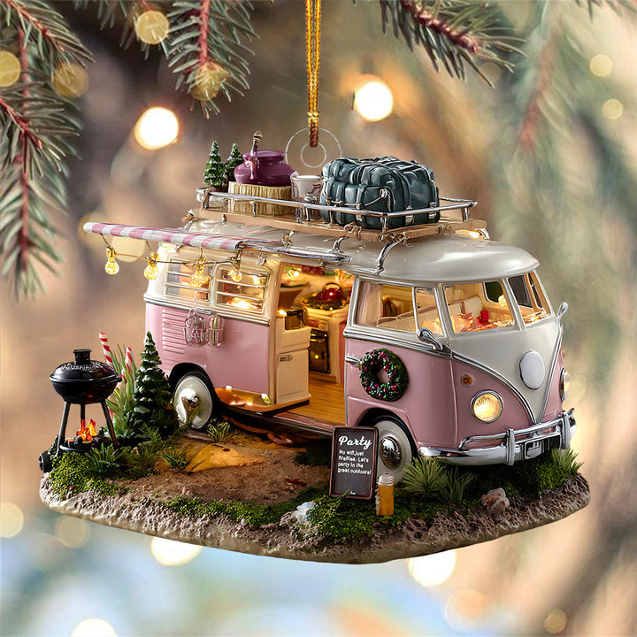 Miniature Van Life Adventure Scene Mica Ornament NCU0HT003