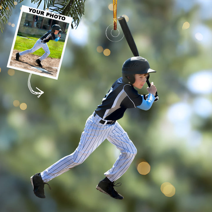 A Hit Anywhere Is A Hit - Personalized Photo Mica Ornament - Christmas Gift For Baseball Lovers, Baseball Players