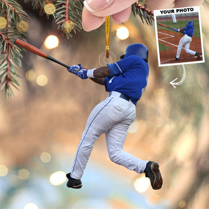 Grand Slam Glory - Personalized Photo Mica Ornament - Christmas Gift For Baseball Players, Baseball Lovers