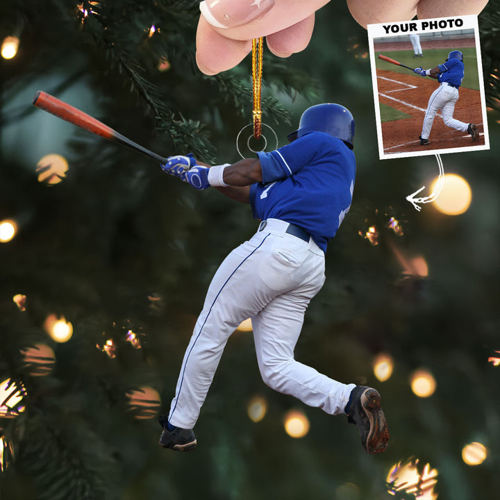 Grand Slam Glory - Personalized Photo Mica Ornament - Christmas Gift For Baseball Players, Baseball Lovers