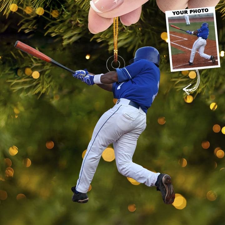 Grand Slam Glory - Personalized Photo Mica Ornament - Christmas Gift For Baseball Players, Baseball Lovers
