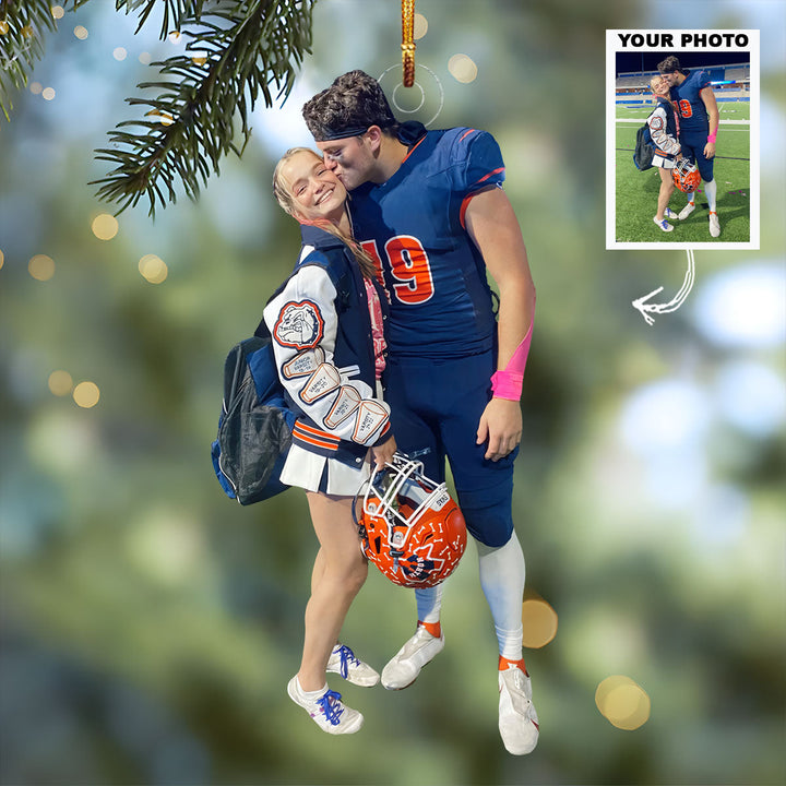 Night Kiss - Personalized Photo Mica Ornament - Gift For Couple, Family Members