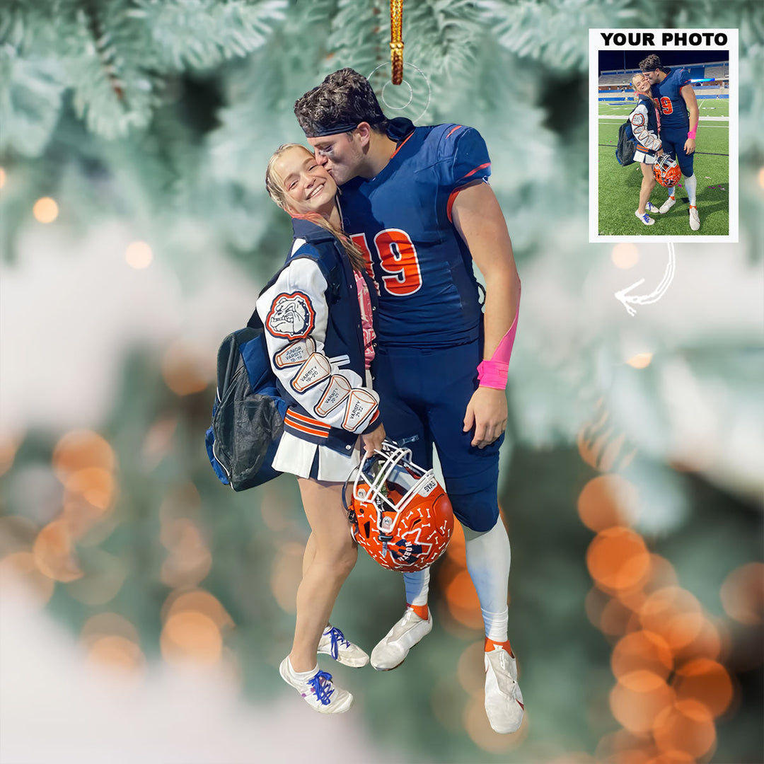 Night Kiss - Personalized Photo Mica Ornament - Gift For Couple, Family Members