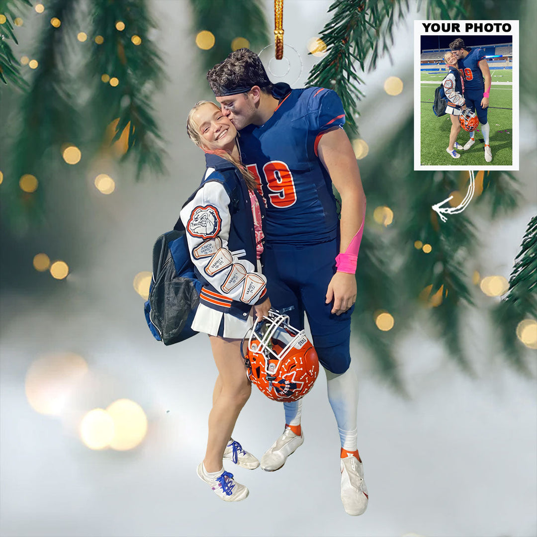 Night Kiss - Personalized Photo Mica Ornament - Gift For Couple, Family Members