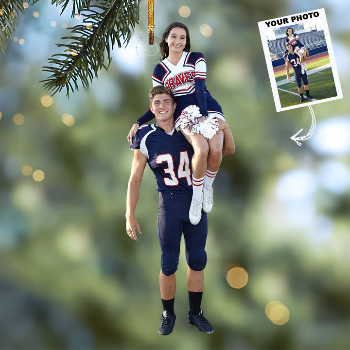 Team Spirit - Personalized Photo Mica Ornament - Gift For Couple, Family Members