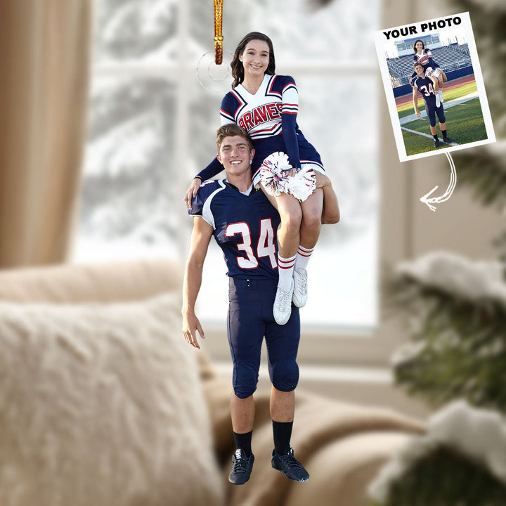 Team Spirit - Personalized Photo Mica Ornament - Gift For Couple, Family Members