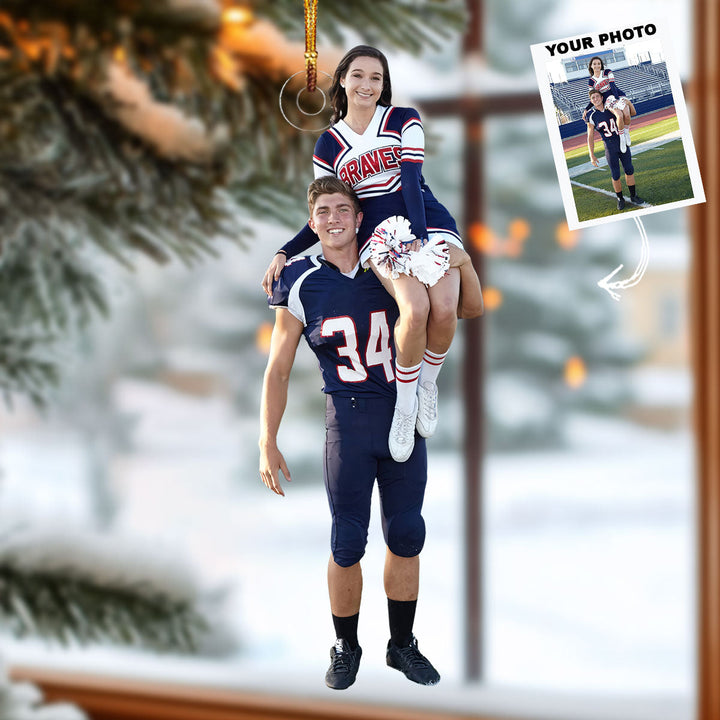 Team Spirit - Personalized Photo Mica Ornament - Gift For Couple, Family Members